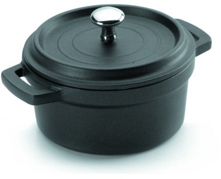 Lacor 25910 okrągły czarny garnek do pieczeni odlewania aluminiowa średnica 9,5 cm 25910