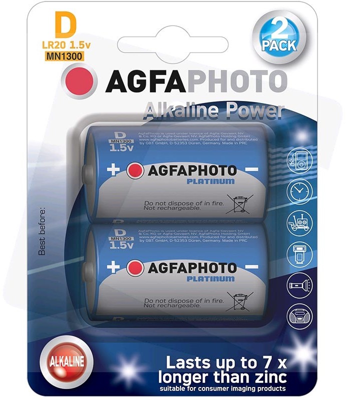 AgfaFoto baterie alkaliczne D LR20 1,5V 2szt