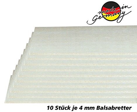 Jamara 231065  deski Balsa 4 X 100 X 1000 MM  10 sztuk ze AAA drewno balsy wysokiej jakości, made in Germany