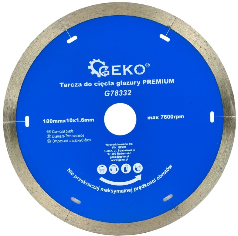 Geko Tarcza Diamentowa Do Glazury 180x25,4mm Profi