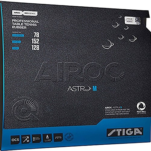 Stiga airoc Astro M 1, 9 MM Table Tennis Rubber, czarny, jeden rozmiar 1703-0701-19