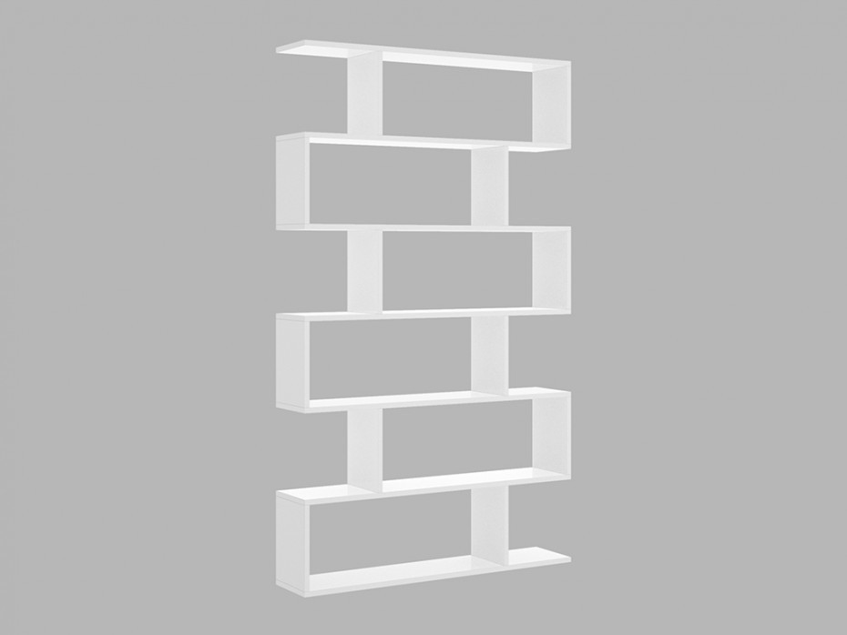 Vente-Unique Wysoki regał TOMINI - 6 wnęk - Kolor: biały.