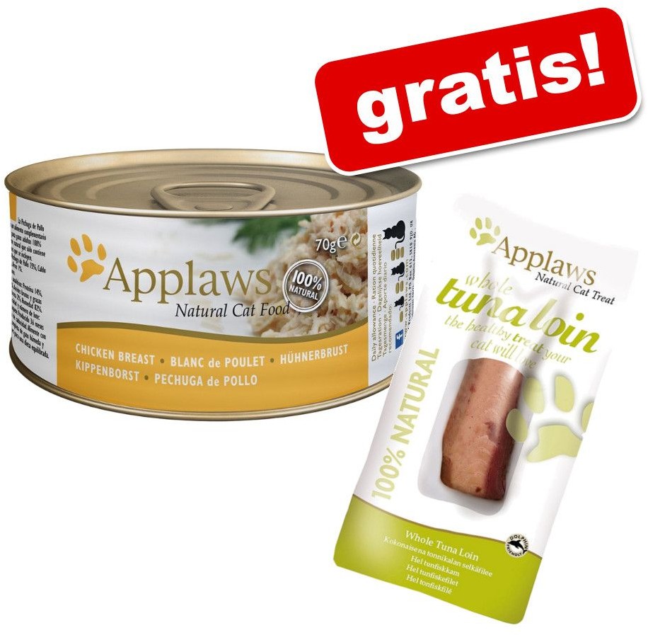 Applaws w galarecie & bulionie 24 x 70 g + przysmak Cat polędwica z tuńczyka 30 g gratis! Wybór rybny w bulionie