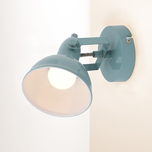 Briloner Leuchten lampa ścienna, lampa ścienna z obrotowym-i ruchomą punktowe w stylu retro/vintage wzór, wersja: E14, maksymalnie 40 Watt, metaliczna, wymiary: 15.6 x 10 cm, kolor: miętowy-biały 2049-010
