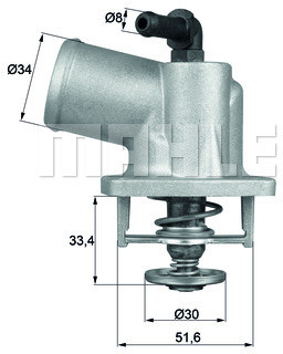 MAHLE TERMOSTAT MAHLE TI5592D OPEL ASTRA F 1.6I 16V 101KM 98-02 ZAFIRA 1.6 16V 101KM 99-05 MAHLE TI 55 92D