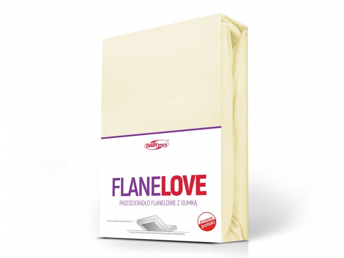 Darymex Prześcieradło flanela z gumką ECRU/140x200 PFLAG140X200/ECRU
