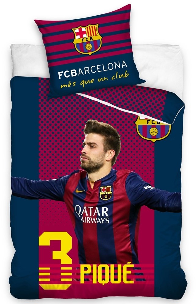 Tip Trade Pościel bawełniana FC Barcelona Pique, 160x200 cm, 70 x 80 cm