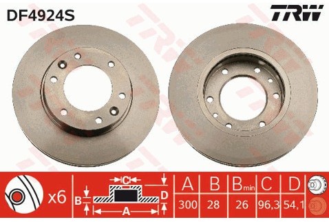 TRW Tarcza hamulcowa DF4924S