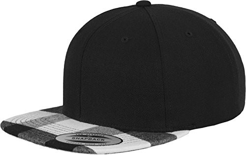 Flexfit Czapka FlexFit Checked flanela Peak Snapback, wielokolorowa, jeden rozmiar 6089FP-00050-0050_Blk/Wht_One size