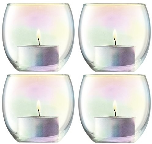 LSA International Pearl świecznik na podgrzewacze wys. 6,5 cm, średnica 6,8 cm, szkło, 4 sztuki G570-06-916
