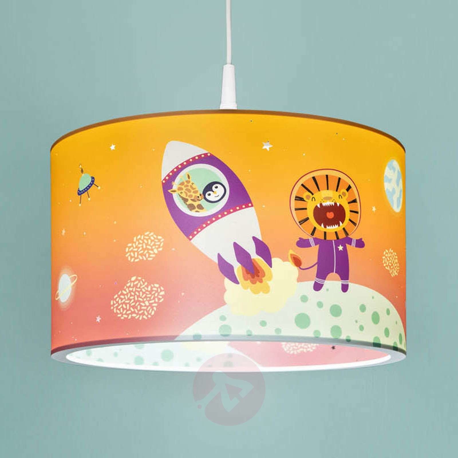 ELOBRA Lampa wisząca Little Astronaut Escape pomarańczowa