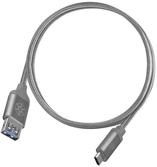 Silverstone SST-CPU05C-500 obustronny kabel USB Type-C do USB Type-A, 0.5m, grafitowy