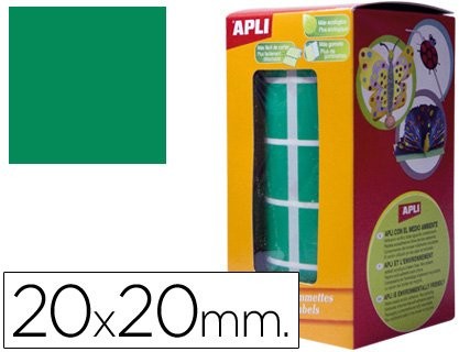 APLI 4878 rolka naklejki czworokątna 20 MM, kolor zielony 4878