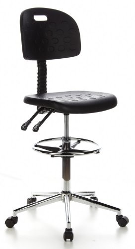 hjh OFFICE pracę z czarnym krzesłem sztywnej pianki chrom 665060