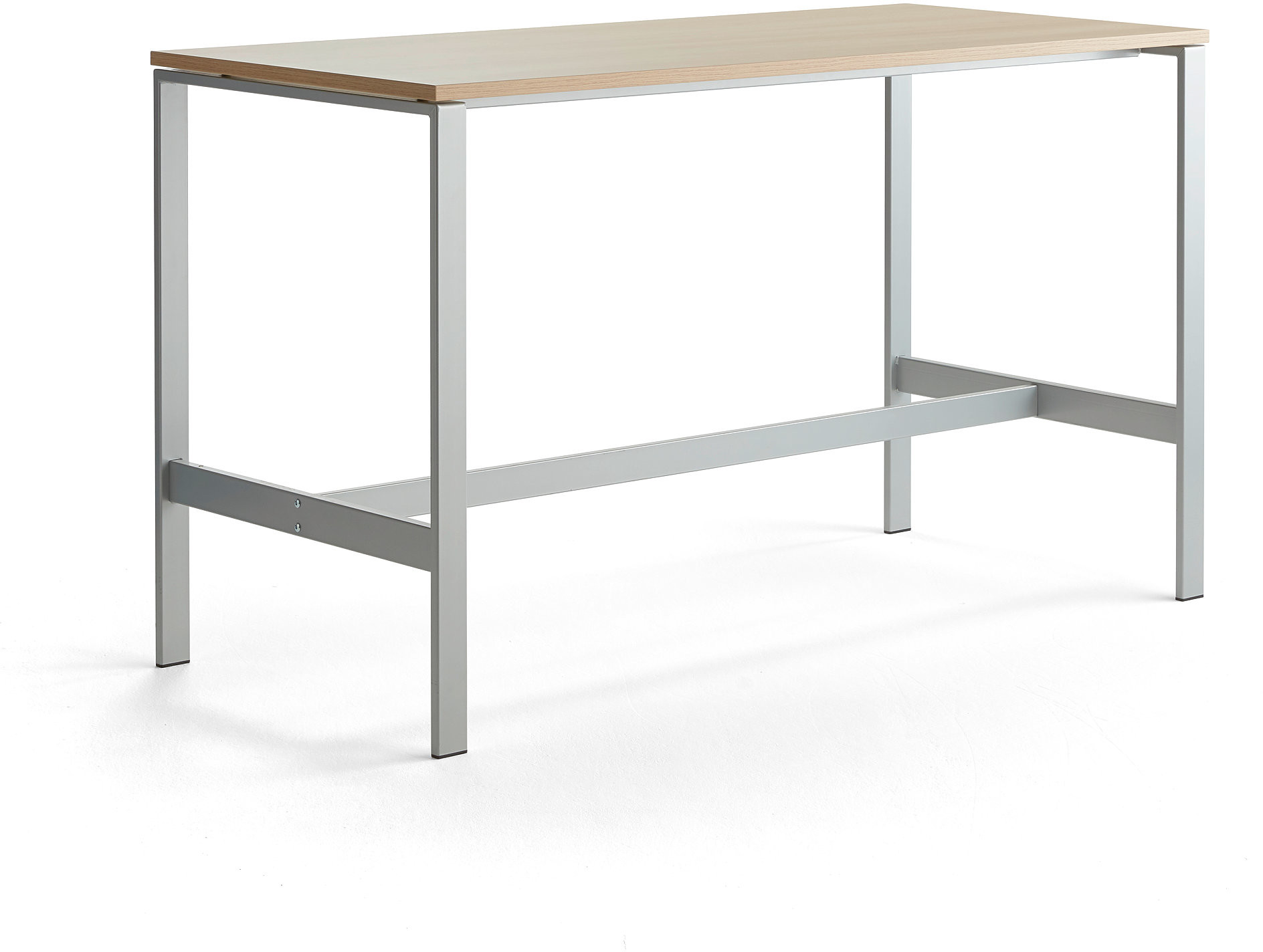 AJ Produkty Stół VARIOUS, 1800x800 mm, wysokość 1050 mm, srebrny, dąb