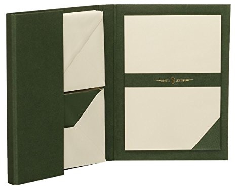 Rössler Rössler 1026831008  Paper Royal  teczka na dokumenty DIN A5/C6, 15/15, zielona/chamois prążkowana 1026831008