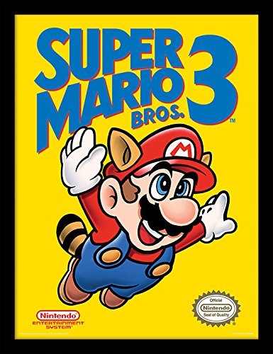 Pyramid International fp11296p-PL Super Mario Bros 3 (NES Cover) druk gerahmter czyli RAP płyty MDF, wielokolorowa, 44 x 33 x 4 cm, 250 GSM FP11296P-PL