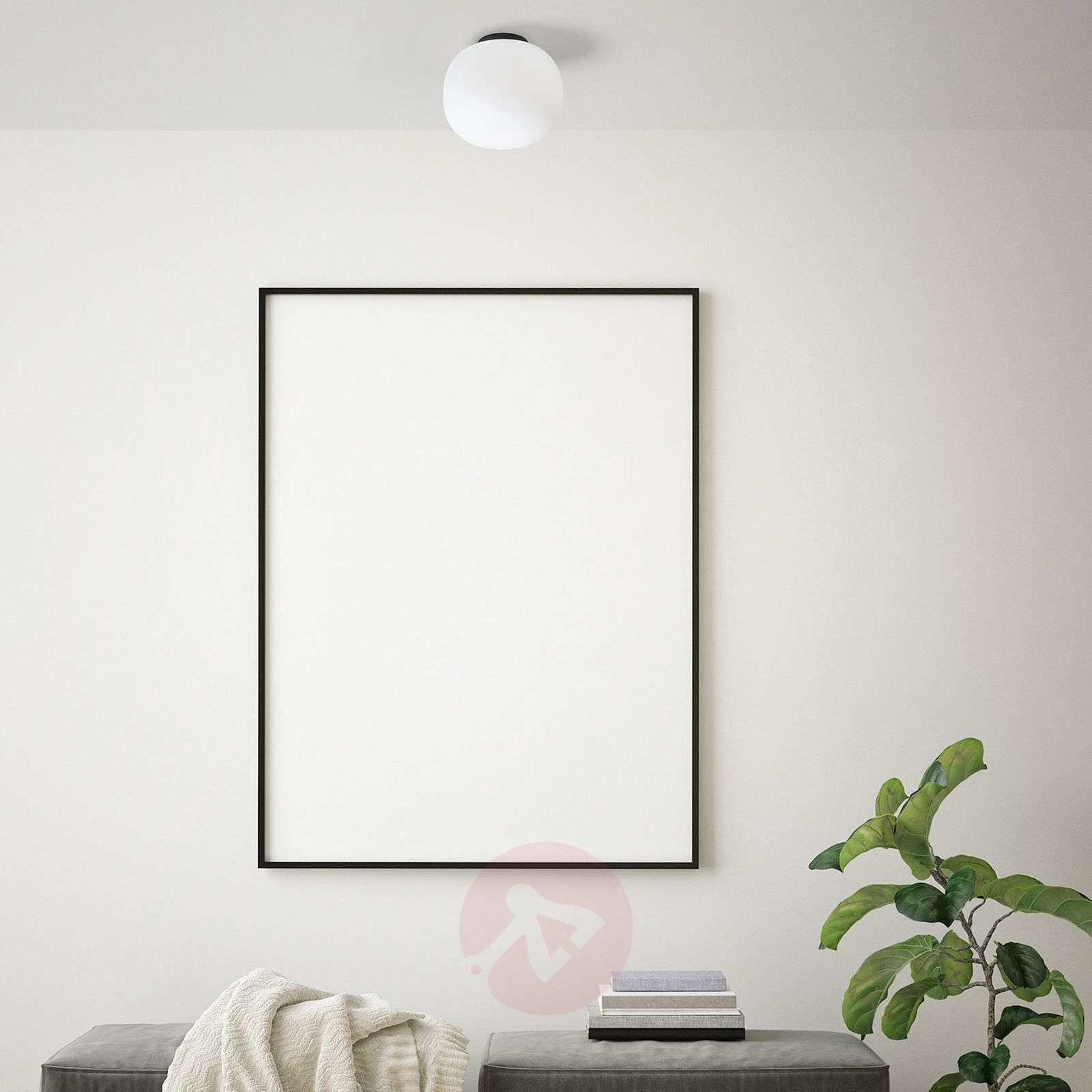 Sforzin Lampa sufitowa Bombo z mlecznego szkła, 30 cm