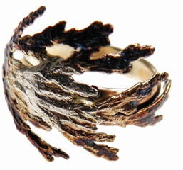 Venus Galeria Tuja brązowa - pierścionek srebrny