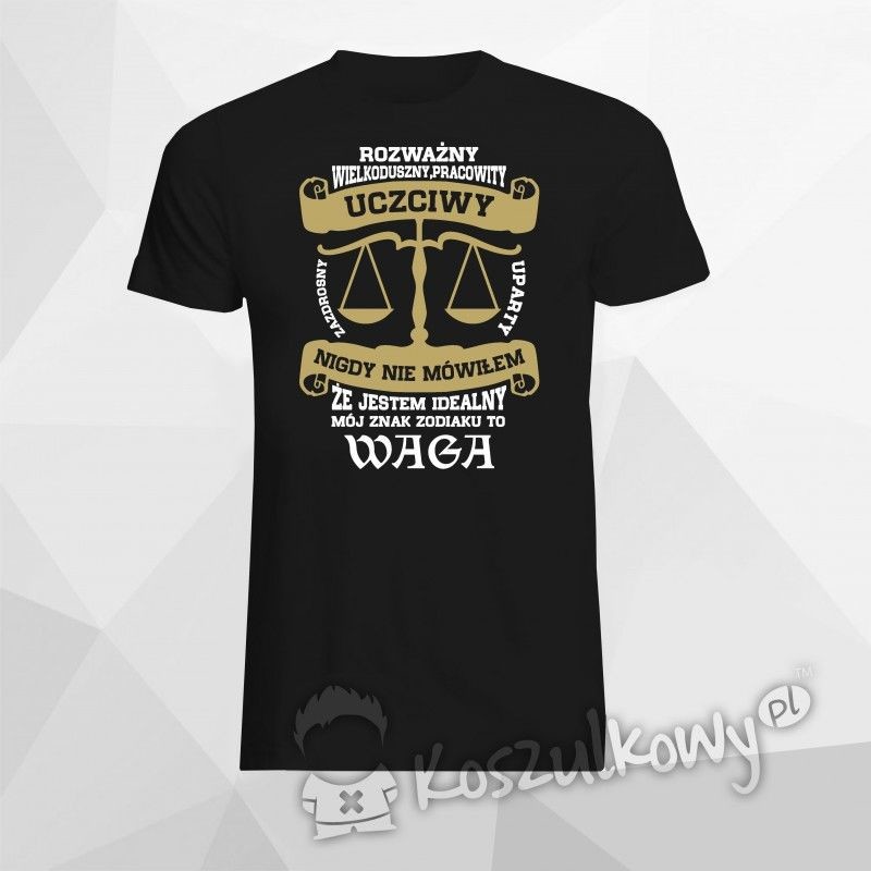 Mój znak zodiaku to Waga - męska koszulka z nadrukiem