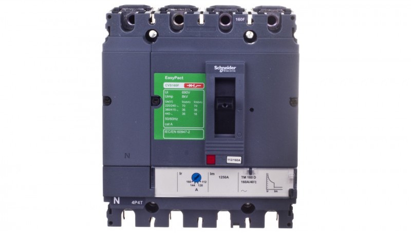 Schneider ELECTRIC Wyłącznik mocy 160A 4P 36kA EasyPact CVS160 TM160D LV516353 LV516353