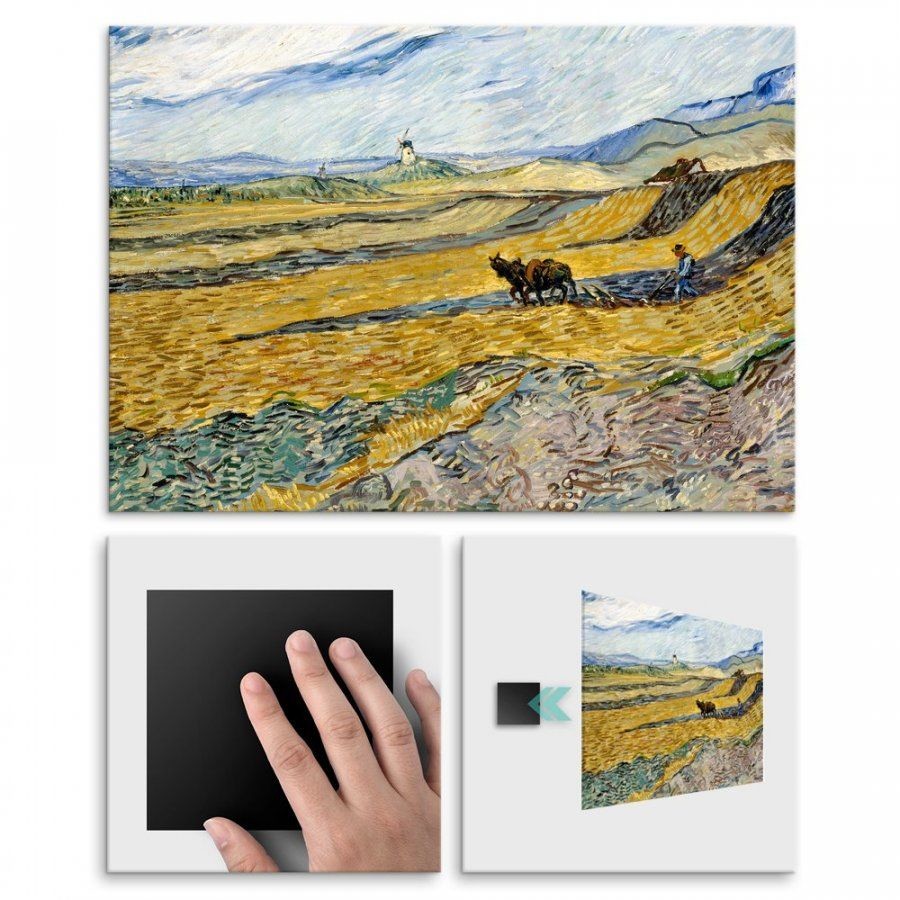 Pix4home Plakat metalowy Vincent Van Gogh Enclosed Field With Ploughman L POS-L-02139