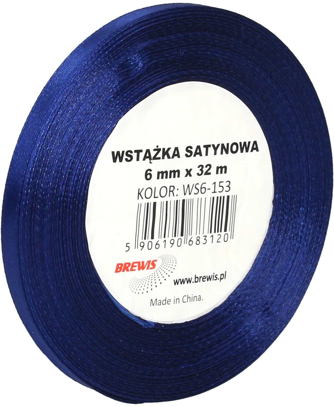 Brewis Wstążka dekoracyjna satynowa 6mm/32m granatowa 153