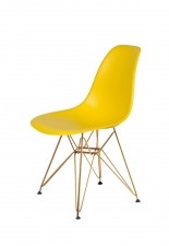 King Home Krzesło DSR GOLD słoneczny żółty.09 - podstawa metalowa złota K-130.YELLOW.09.DSRG