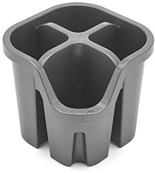 Addis addis sztućce przyborów kuchennych ociekacz z 4 półkami, plastik, metallic silver, 14 x 14 x 13 cm 517938
