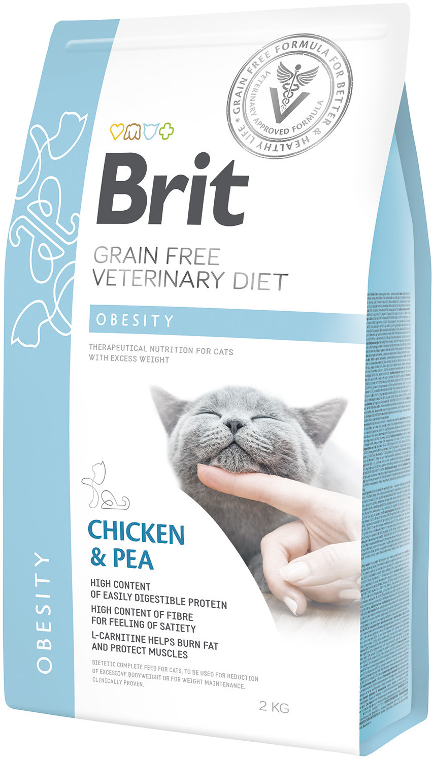 Brit VET Brit Veterinary Diet Obesity Chicken&Pea Sucha Karma dla kota op 2kg