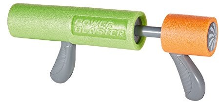 Happy People 17101 Power Blaster strzykawka do wody z pianki, z uchwytem z tworzywa sztucznego, 35 x 7 cm, pomarańczowy/zielony