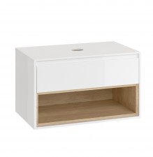 Excellent TUTO Biały/Dąb Szafka z blatem pod umywalkę nablatową 80 cm prod ExcellentMLEX.0102.800.WHBL MLEX.0102.800.WHBL