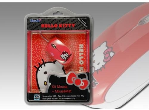 Hello Kitty Xtreme 94593. Kit myszy i podkładka pod mysz, czerwony/różowy/czarny/biały 94593