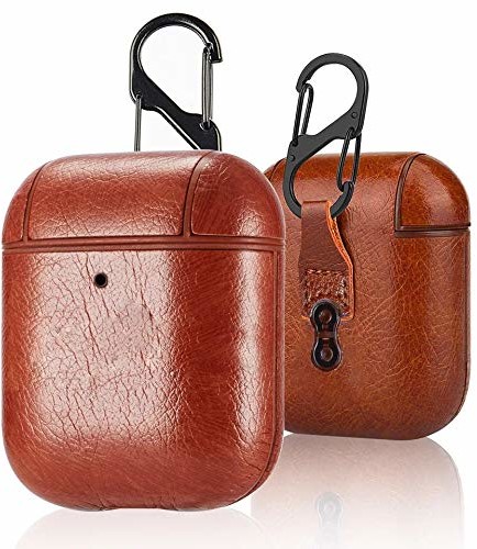 StyleDesign StyleDesign Pokrowiec ochronny, kompatybilny z AirPods (1. i 2. generacji), skóra PU, pomarańczowy