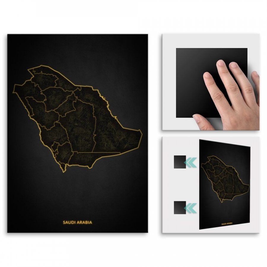 Pix4home Plakat metalowy Mapa City Lights L