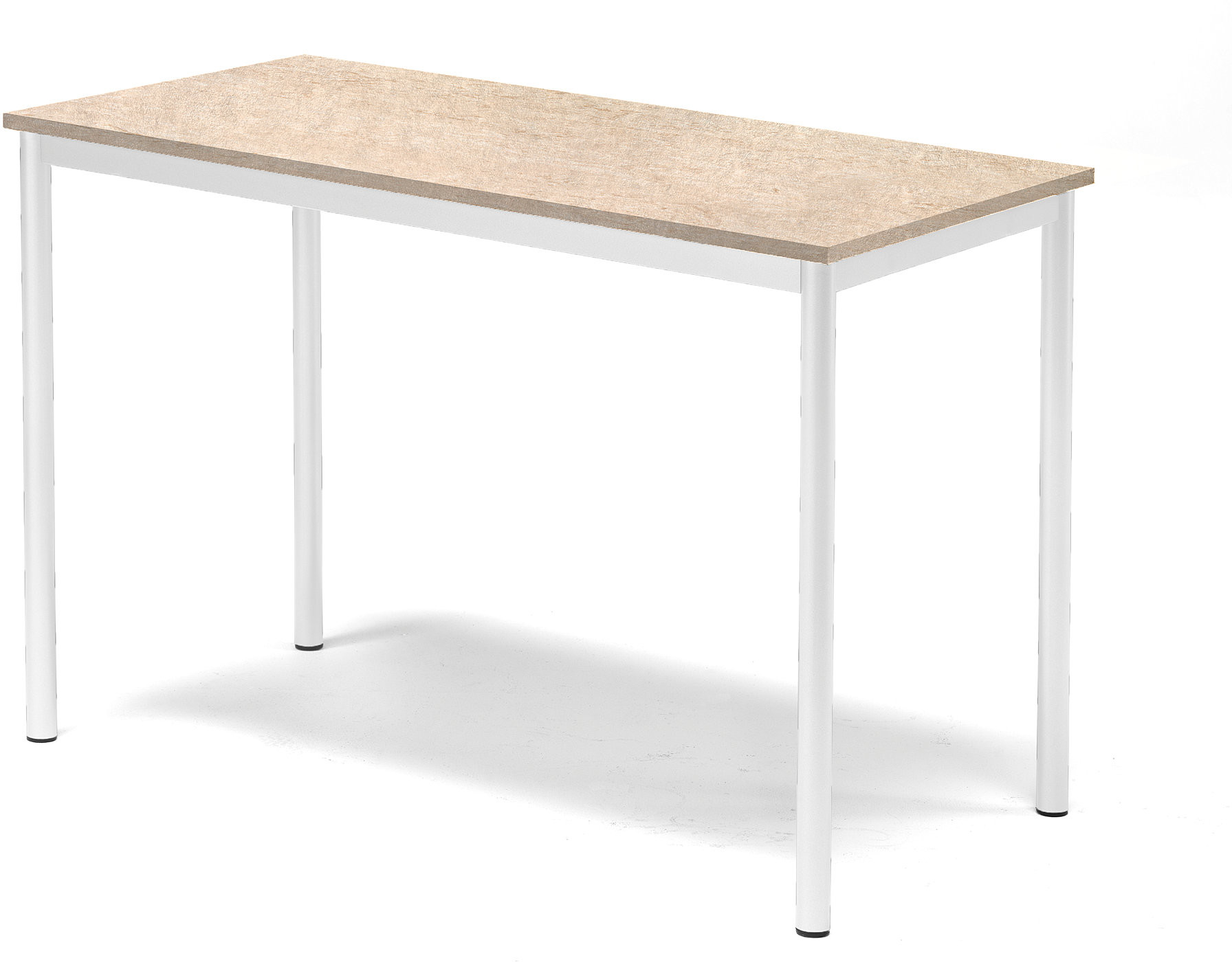 AJ Produkty Biurko SONITUS, 1200x600x760 mm, beżowe linoleum, biały
