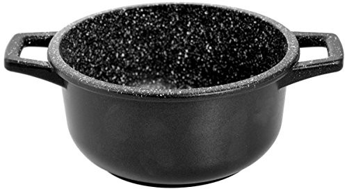 Home pietra rondel z 2 uchwytami nieprzywierającą, kamienia, czarny, 16 cm 8003512674303