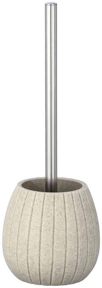 WENKO Zestaw toaletowy Cantaloup kolor beżowy wymienna szczotka wykonany z polyresinu wymiary 13x13x37 cm średnica szczotki 7.5 cm