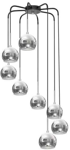 Luminex Lampa wisząca Gerd 8954 lampa sufitowa zwis 8x8W GU10 chrom czarna