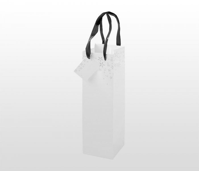 Termio Torba prezentowa na kubek, bidon, butelkę 10x10x30 cm STARS (biały) STARS