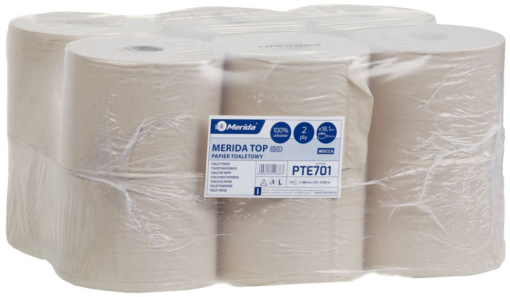 Merida Papier toaletowy Merida TOP EKO 900 biały 180 m celuloza ekologiczna PTE701