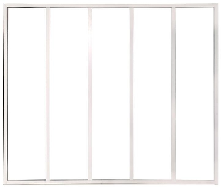 Vente-Unique pl Przeszklona ścianka BAYVIEW z aluminium lakierowanego na biało - 150x130 cm