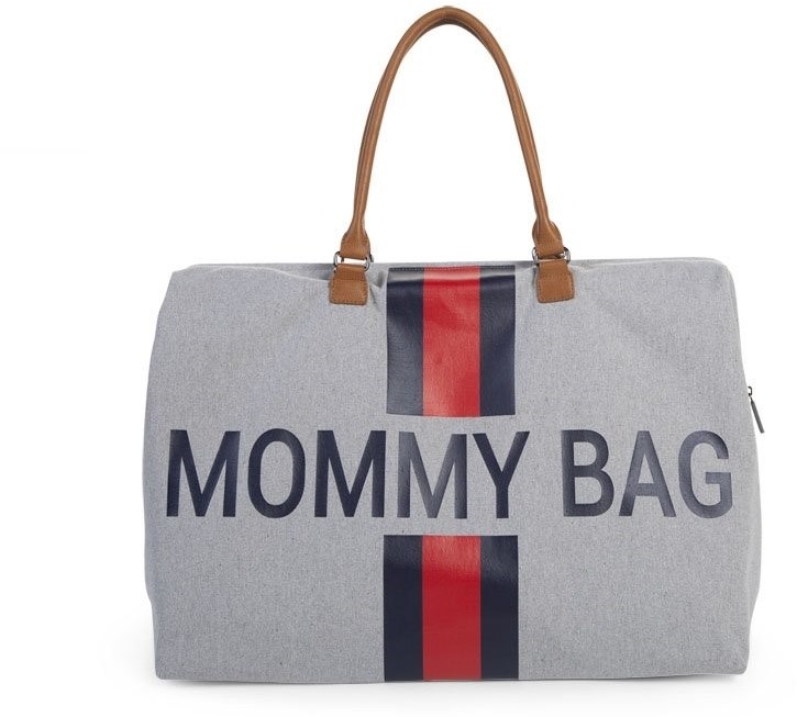 Childhome Torba podróżna Mommy Bag - paski - granatowo-czerwone - TORBA PODRÓŻNA PASKI G-CZ