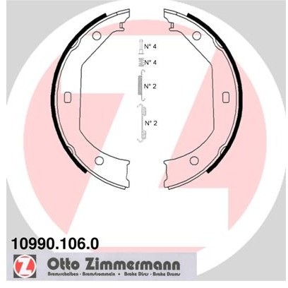 ZIMMERMANN Zesatw szczęk hamulcowych, hamulec postojowy ZIMMERMANN 10990.106.0