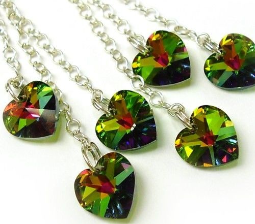 Swarovski Serce długie kolczyki Srebro Vitrail