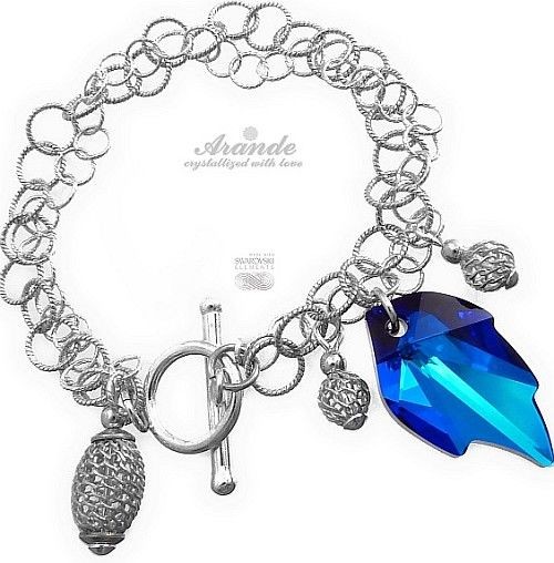 Swarovski Arande ozdobna bransoletka BLUE LEAF SREBRO 5182945942