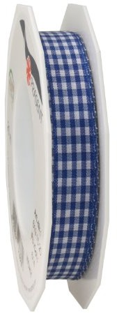 Pattberg Prezent 15 MM 20 m Vichy  kratkowana tasiemka, niebieski 6191520-614