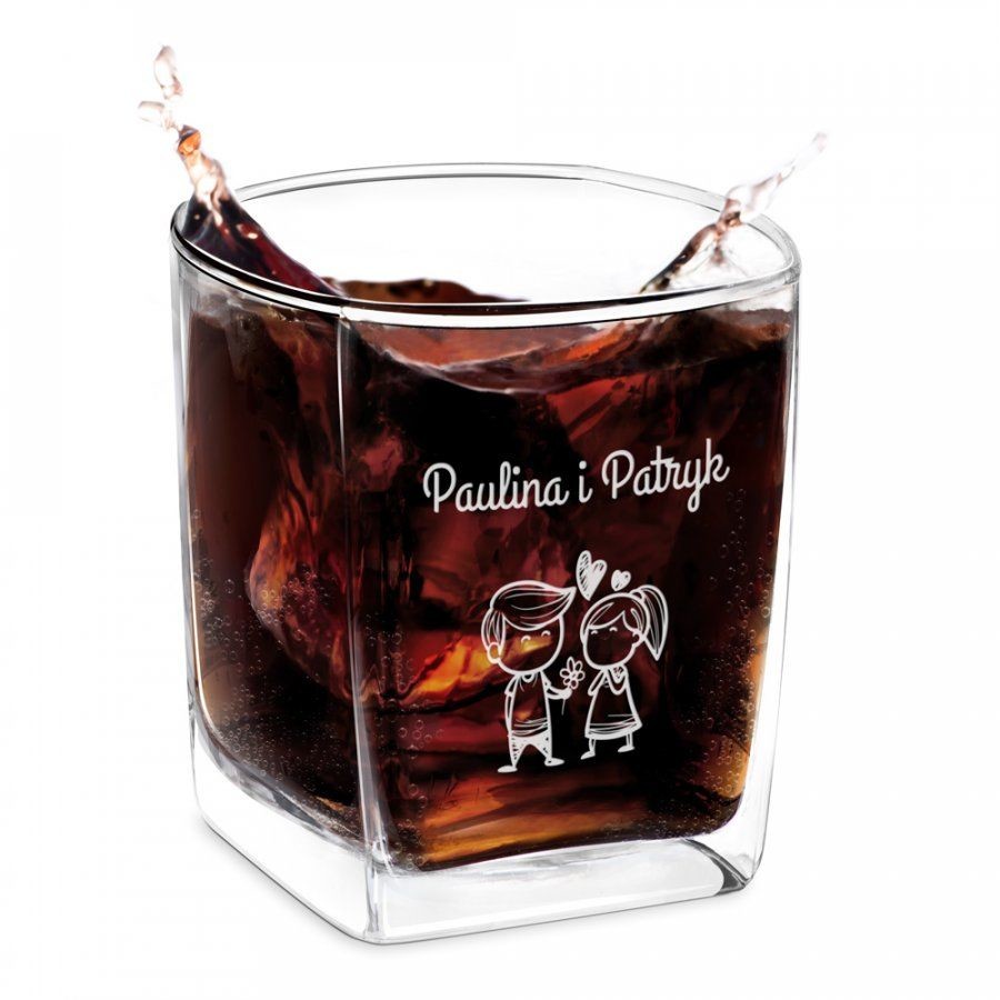 Murrano Szklanka do Whisky Grawer na Walentynki SZC-015