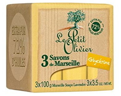 Le Petit Olivier Marseille mydło z gliceryną Marseille mydła) 3 x 100 g