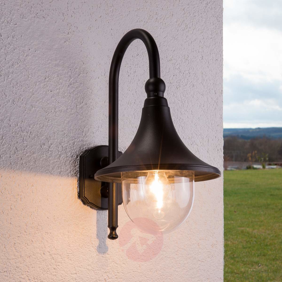 Lampenwelt Elegancja lampa ścienna zewnętrzna Daphne w czerni
